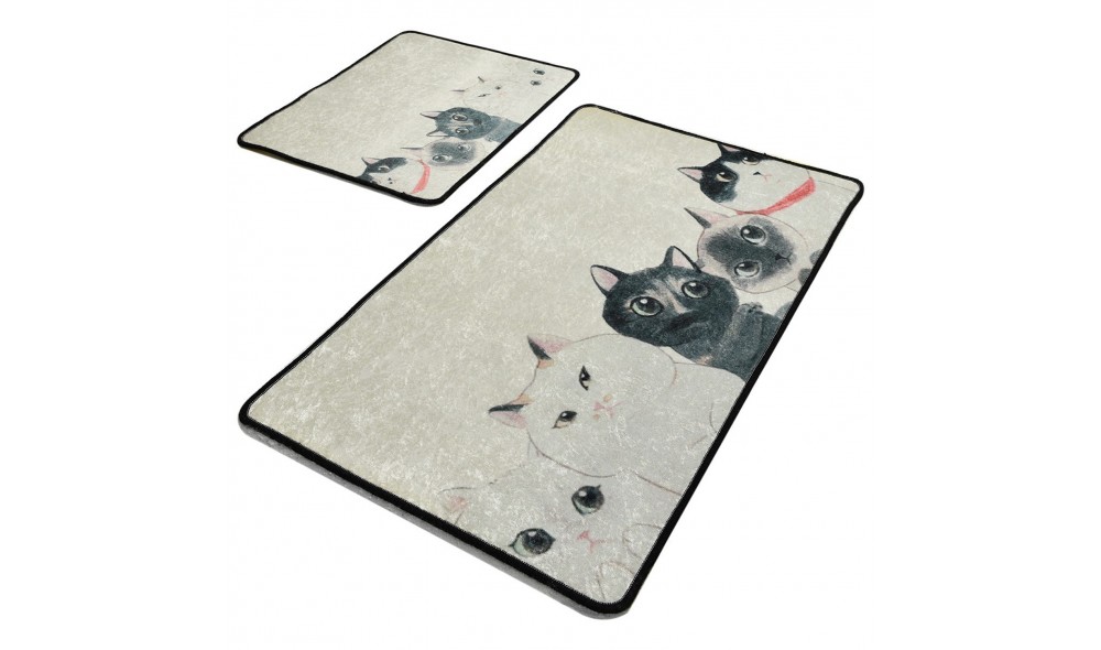 Set covoras de baie (2 piese), Angry Cats DJT