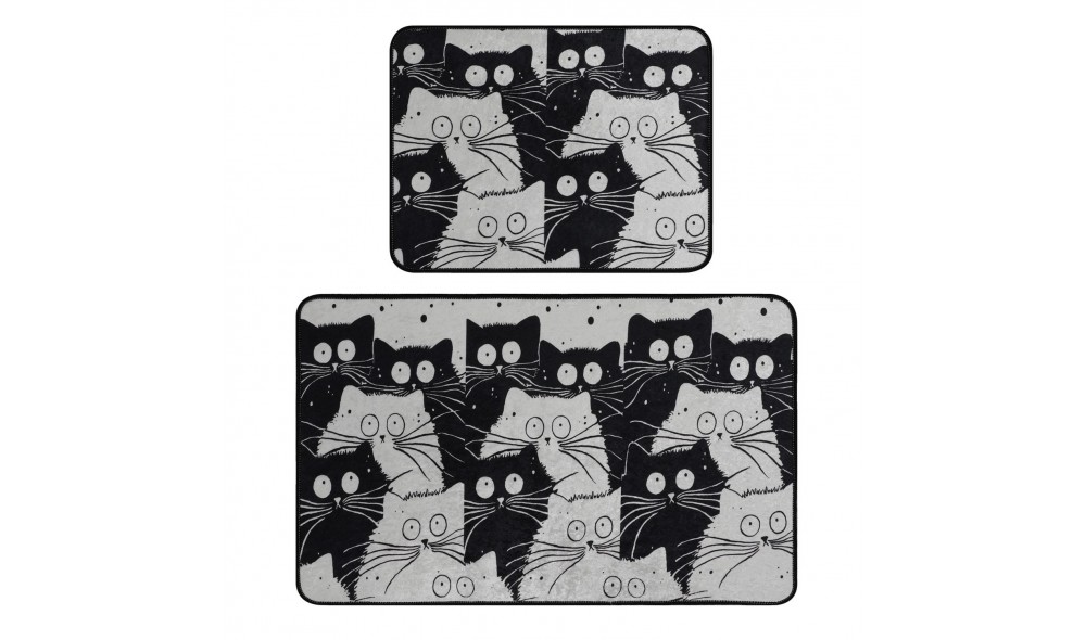 Set covoras de baie (2 piese), White Cats