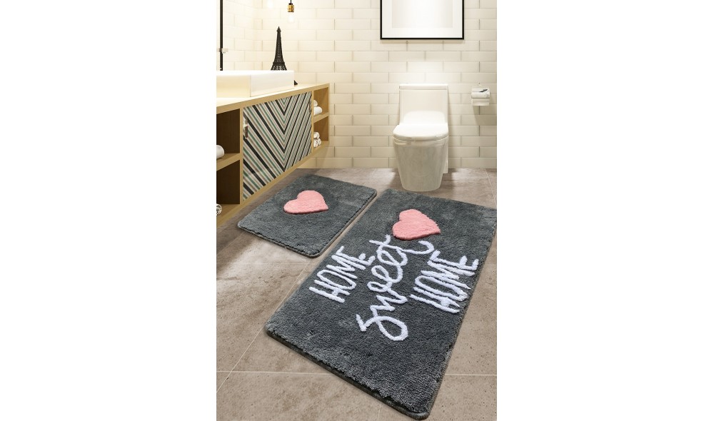 Set covoras de baie (2 piese), Home Sweet Home - Fume