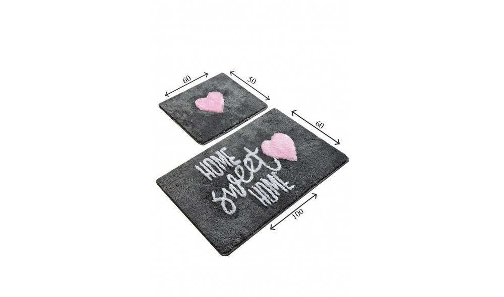 Set covoras de baie (2 piese), Home Sweet Home - Fume