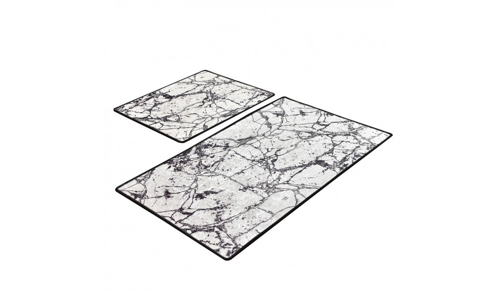 Set covoras de baie (2 piese), Marble - White