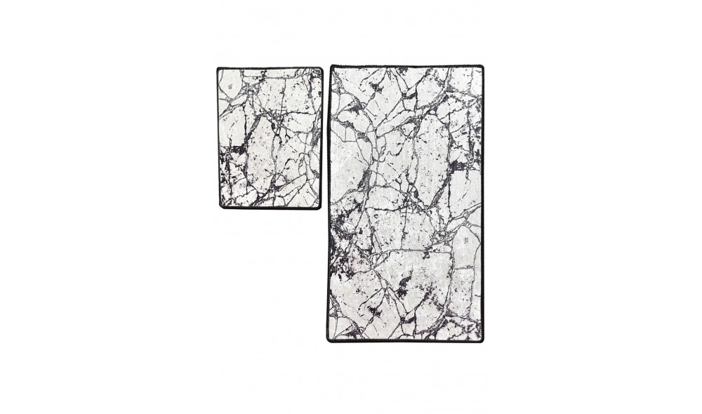 Set covoras de baie (2 piese), Marble - White