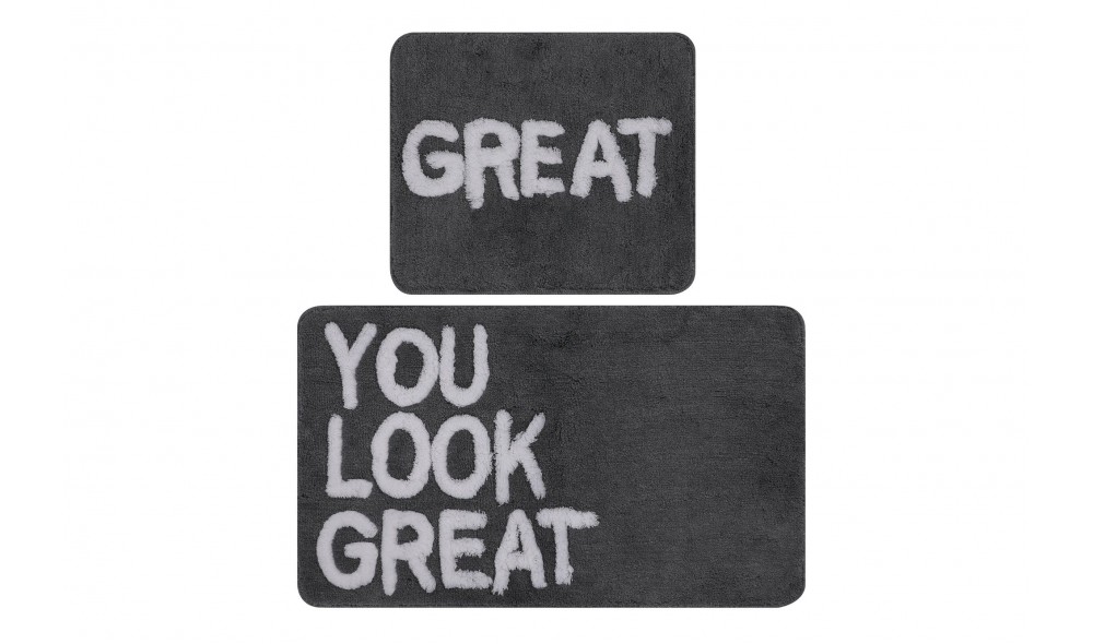 Set covoras de baie (2 piese), Great - Grey