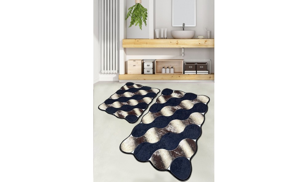 Set covoras de baie (2 piese), Circle - Gold