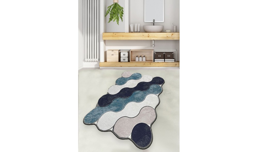 Covoras de baie, Circle - Blue
