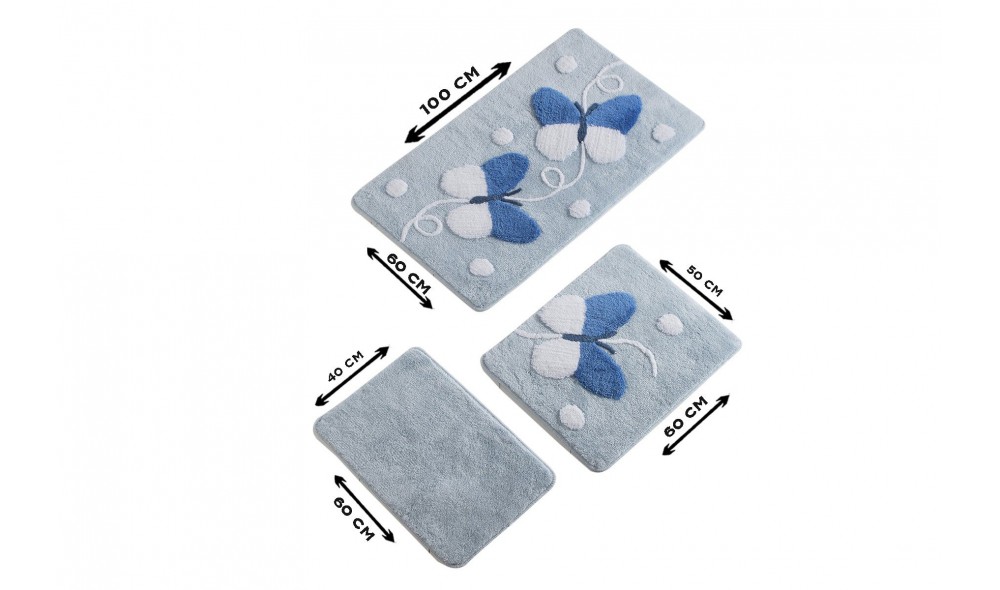 Set covoras de baie (3 piese), Mari - Blue