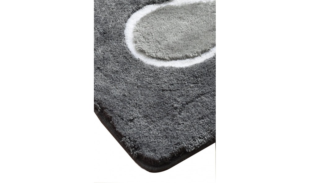 Set covoras de baie (3 piese), Flower - Grey