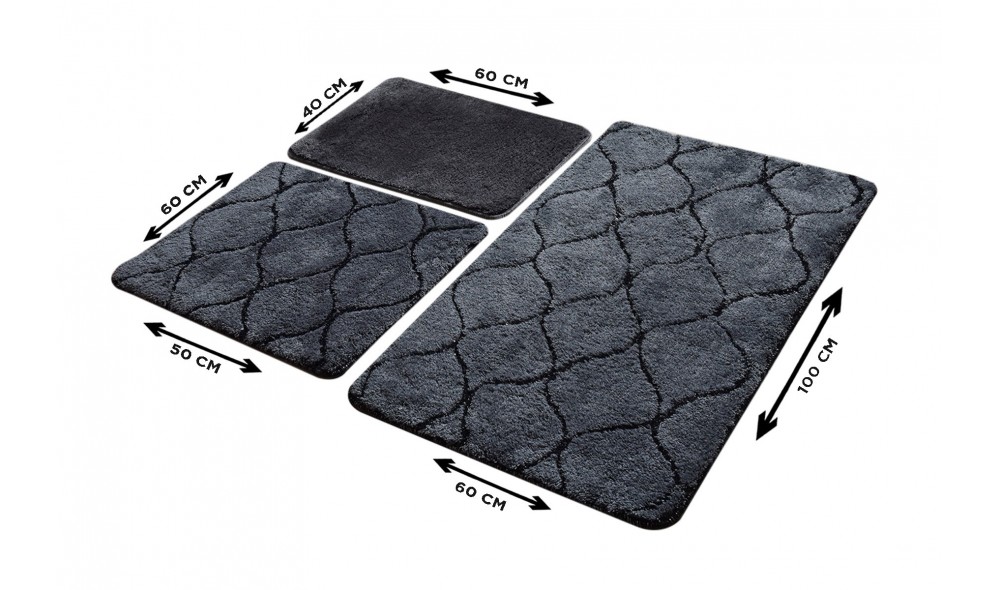 Set covoras de baie (3 piese), İnfinitiy - Anthracite