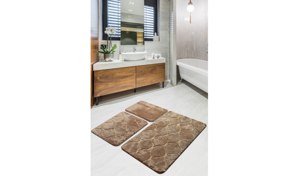 Set covoras de baie (3 piese), Infinity - Caramel