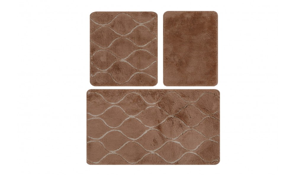 Set covoras de baie (3 piese), Infinity - Caramel