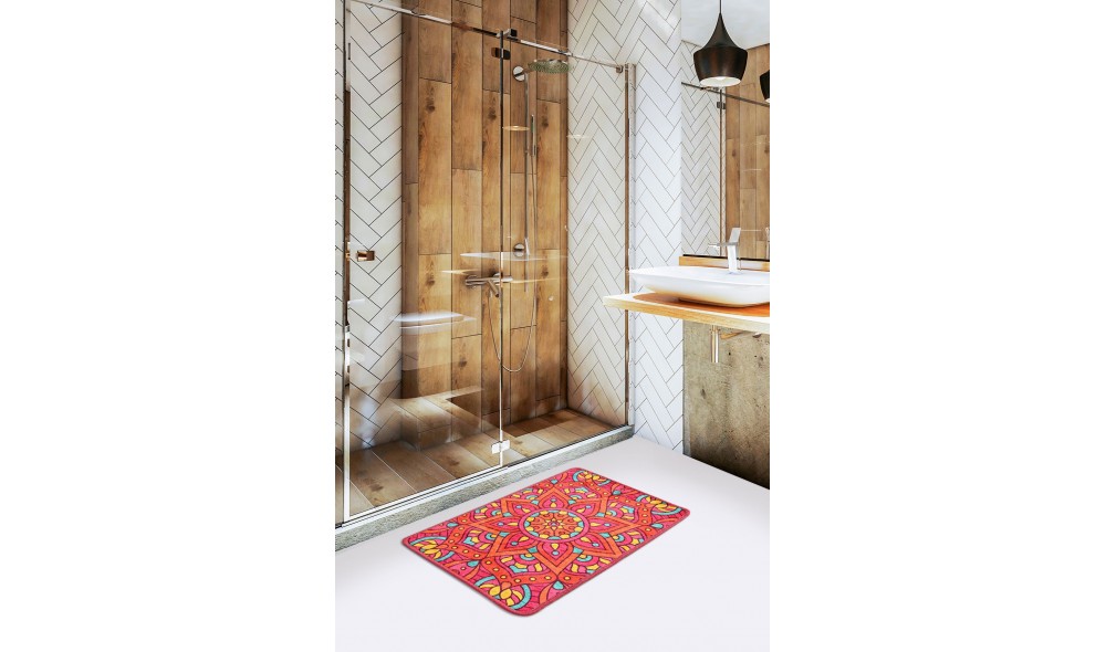 Covoras de baie, Mandal - Multicolor (40 x 60)