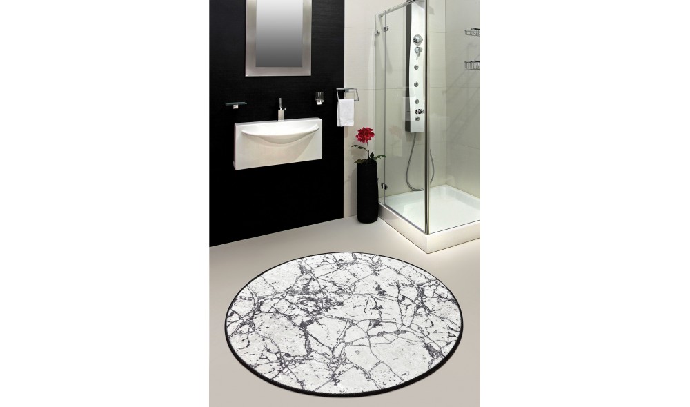 Covoras de baie, Marble (100 cm) - White