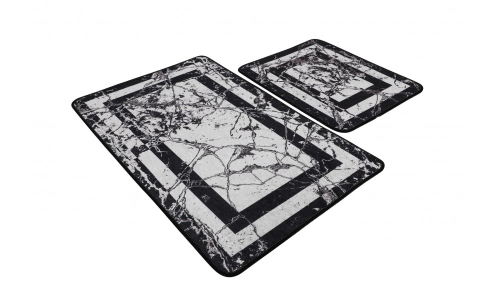 Set covoras de baie (2 piese), Marmor - Black