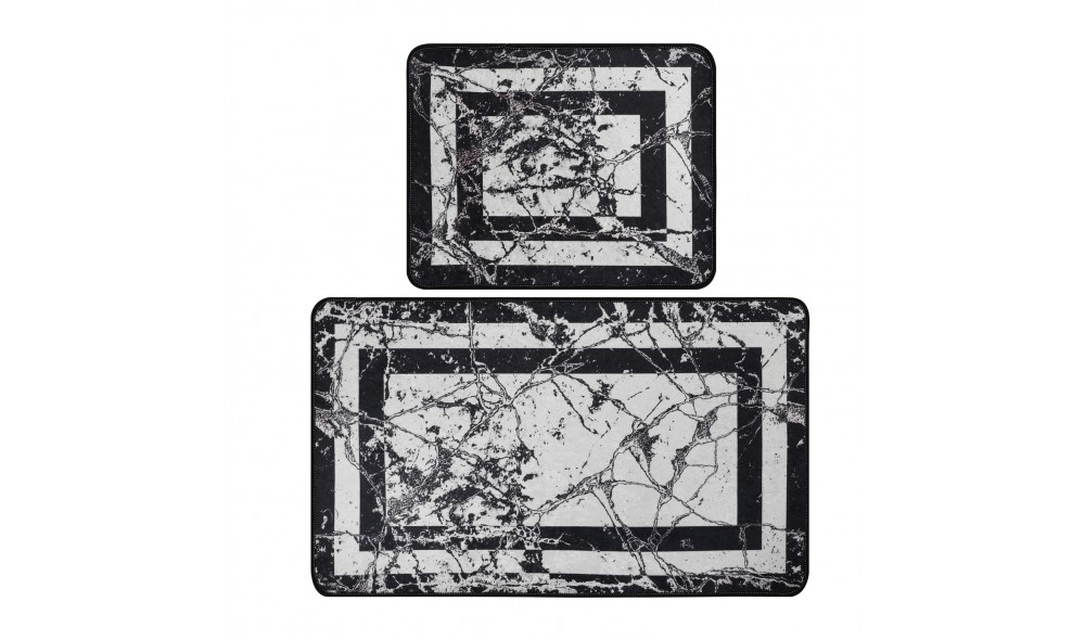 Set covoras de baie (2 piese), Marmor - Black