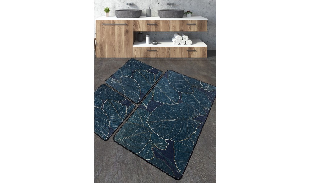 Set covoras de baie (3 piese), Zeleno