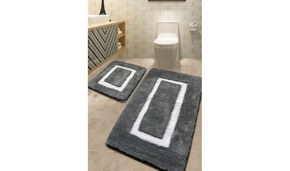 Set covoras de baie (2 piese), Quadrato Frame - Anthracite