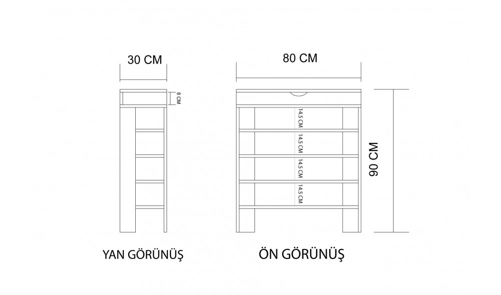 Pantofar, Royal, Stejar, 80 x 90 x 30 cm