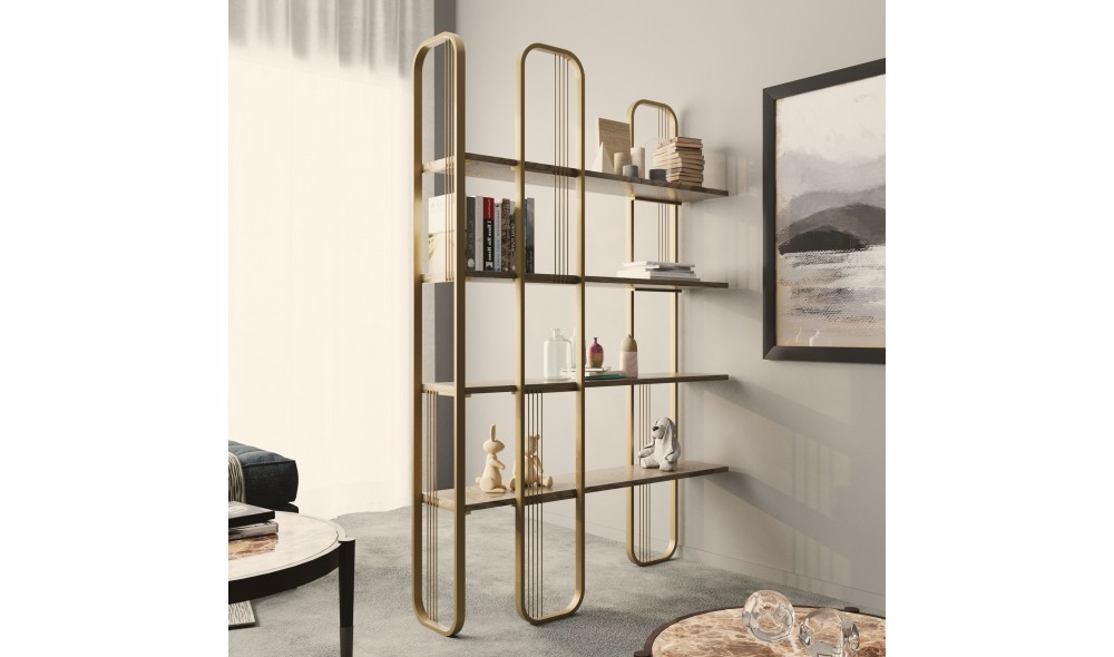 Raft pentru carti, Sierra, Galben, 124 x 182 x 26 cm