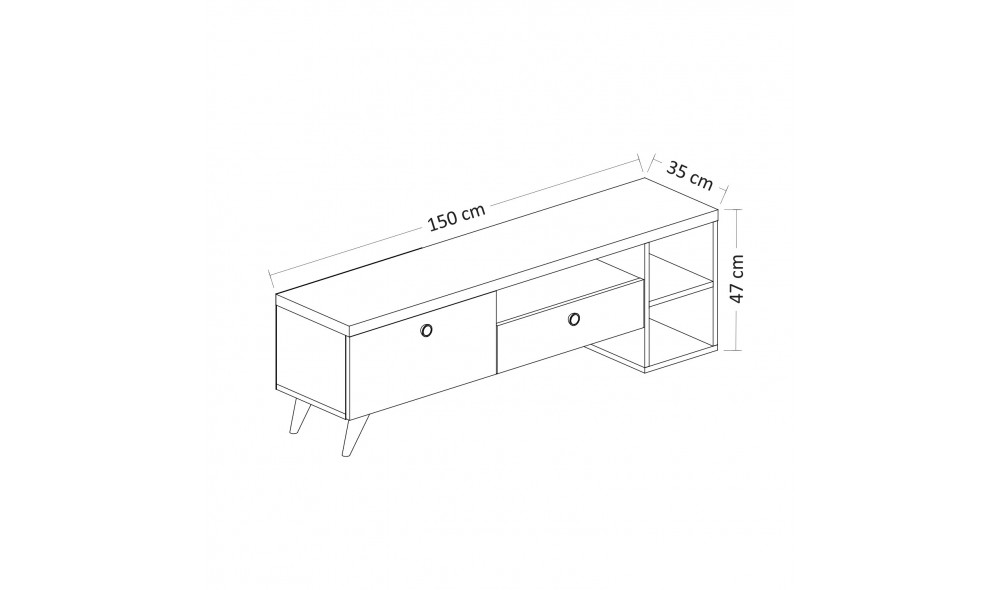 Suport TV Parion - Negru 150 x 47 x 35 cm