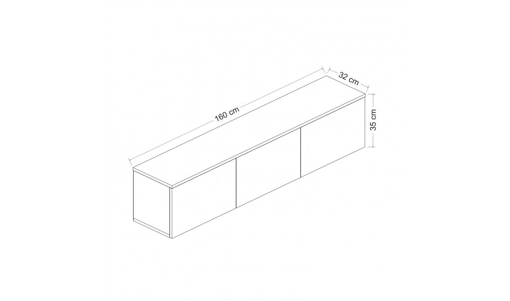 Suport TV Neon - Alb 160 x 35 x 32 cm