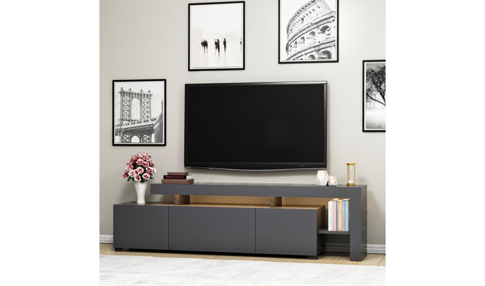 Suport TV, Beliz, Antracit, 192 x 53 x 37 cm