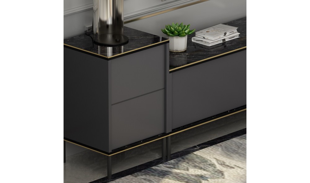 Unitate TV, Imaj, Antracit, 180 x 45 x 35 cm