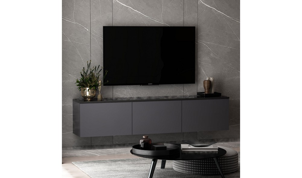 Suport TV, Neon, Antracit, 160 x 35 x 32 cm