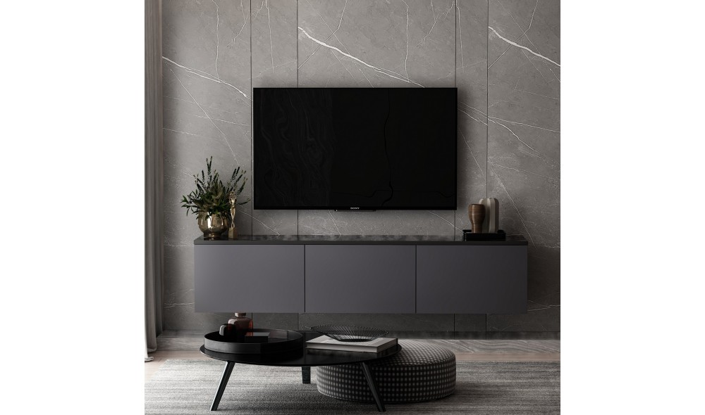 Suport TV, Neon, Antracit, 160 x 35 x 32 cm