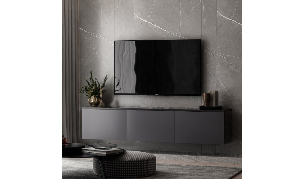 Suport TV, Neon, Antracit, 160 x 35 x 32 cm