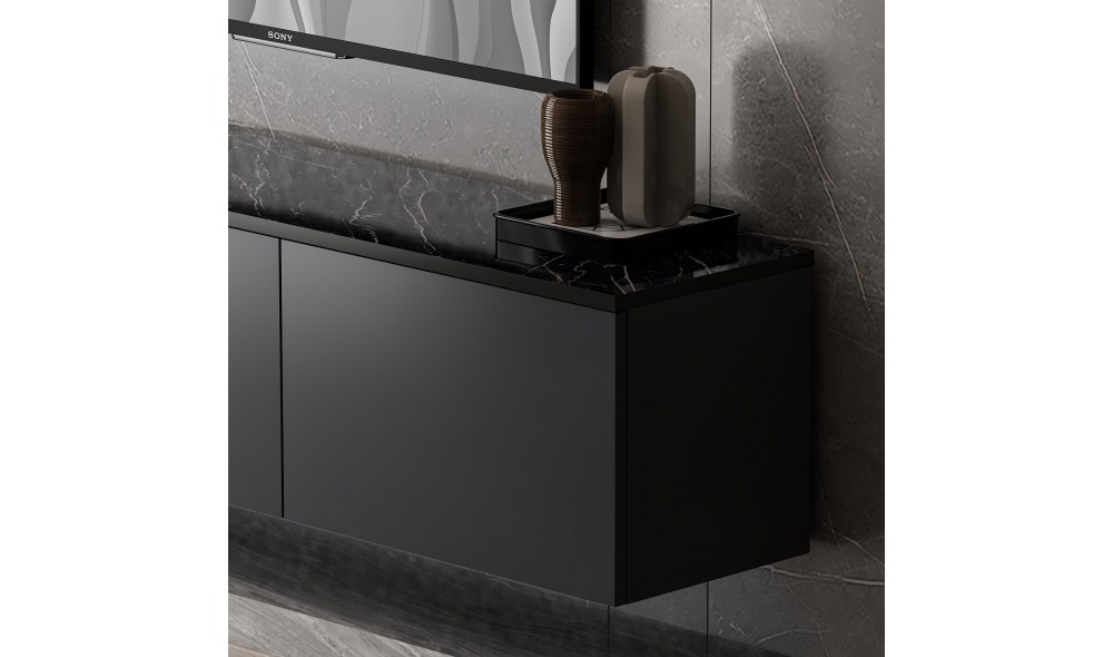 Suport TV, Neon, Antracit, 160 x 35 x 32 cm