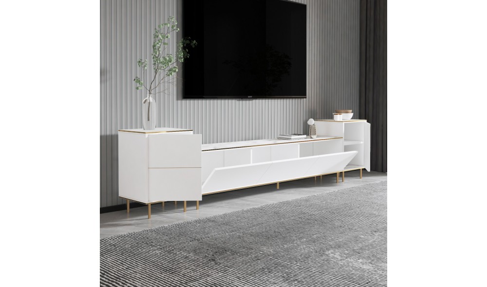 Unitate TV, Imaj, Marmura albaAur, 180 x 45 x 35 cm