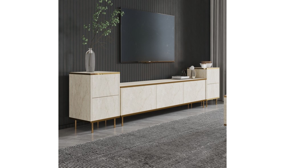 Unitate TV, Imaj, TravertinAur, 180 x 45 x 35 cm
