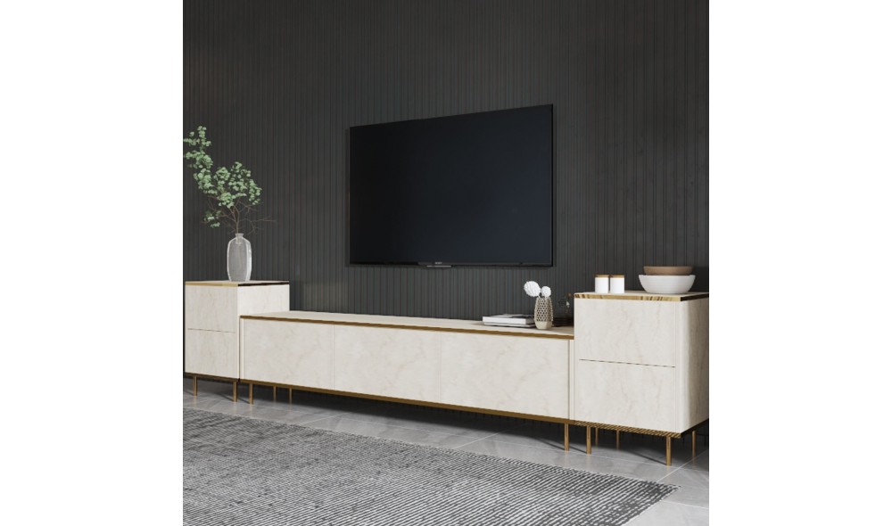 Unitate TV, Imaj, TravertinAur, 180 x 45 x 35 cm