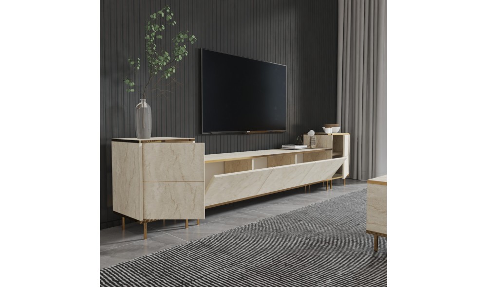 Unitate TV, Imaj, TravertinAur, 180 x 45 x 35 cm