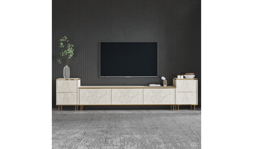 Unitate TV, Imaj, TravertinAur, 180 x 45 x 35 cm