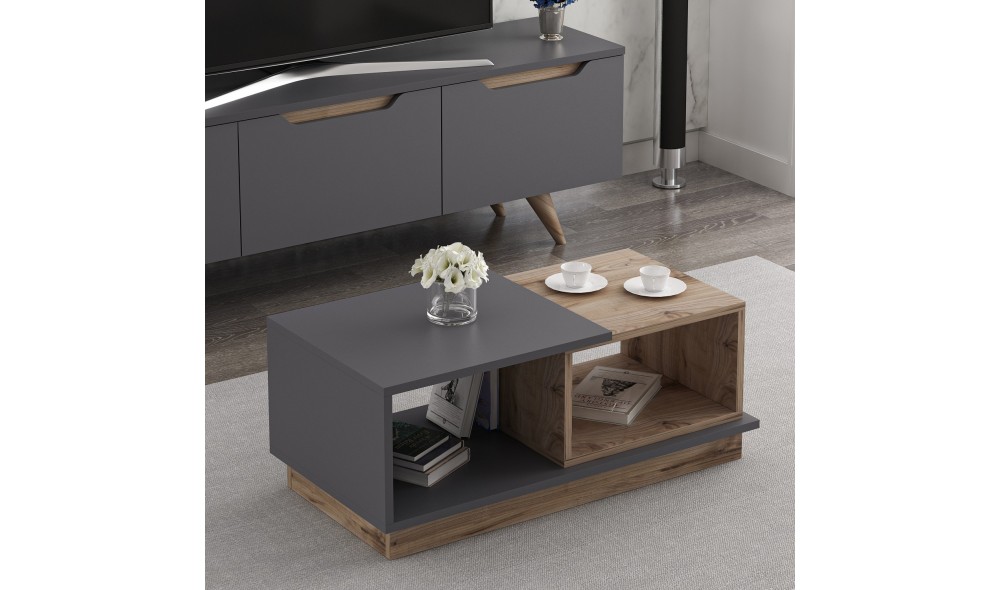 Masuta de cafea, Consept, AntracitStejar, 90 x 36 x 45 cm