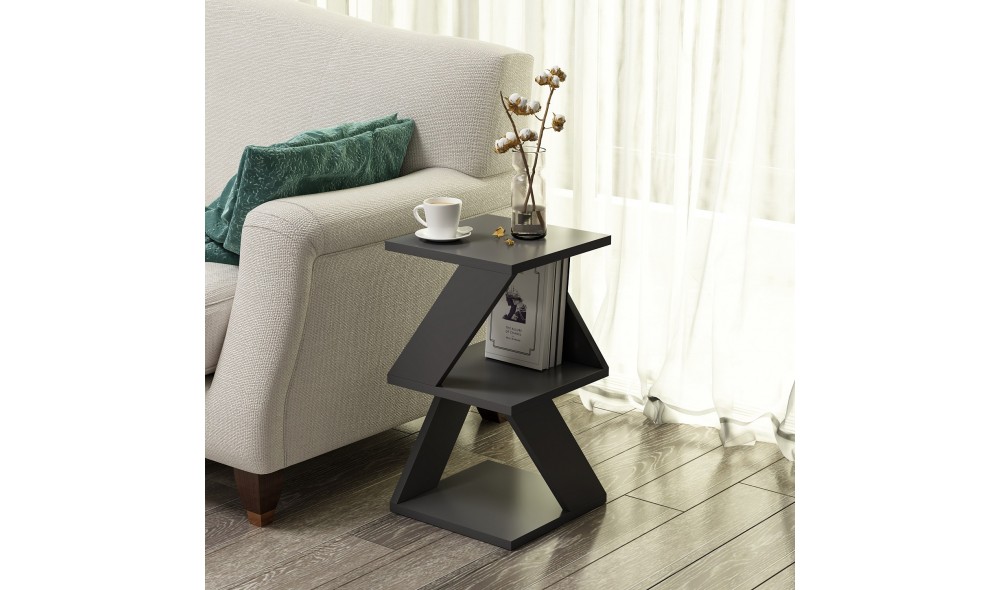 Masa laterala, Albeni, Antracit, 30 x 50 x 30 cm