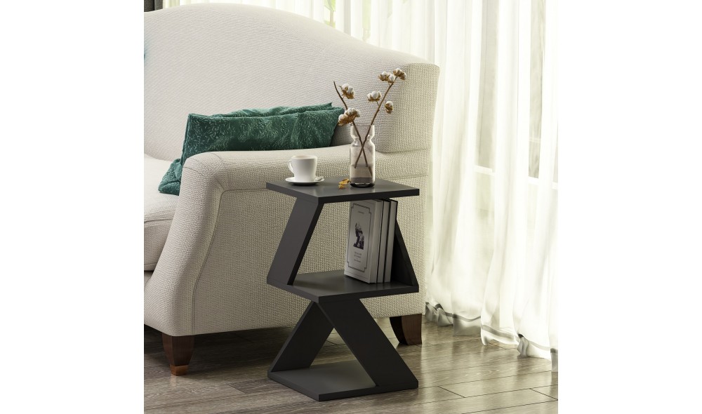 Masa laterala, Albeni, Antracit, 30 x 50 x 30 cm