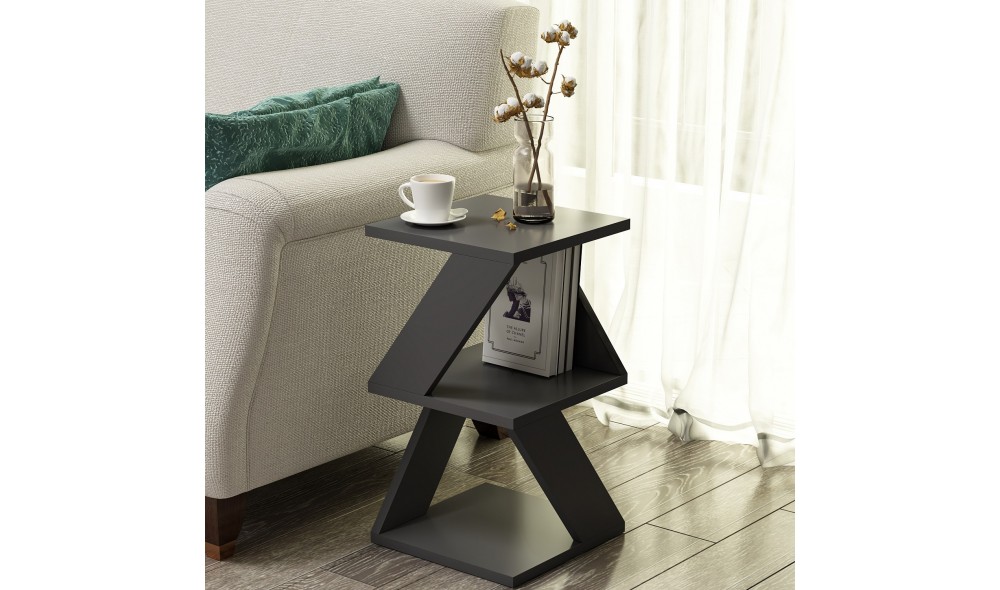 Masa laterala, Albeni, Antracit, 30 x 50 x 30 cm