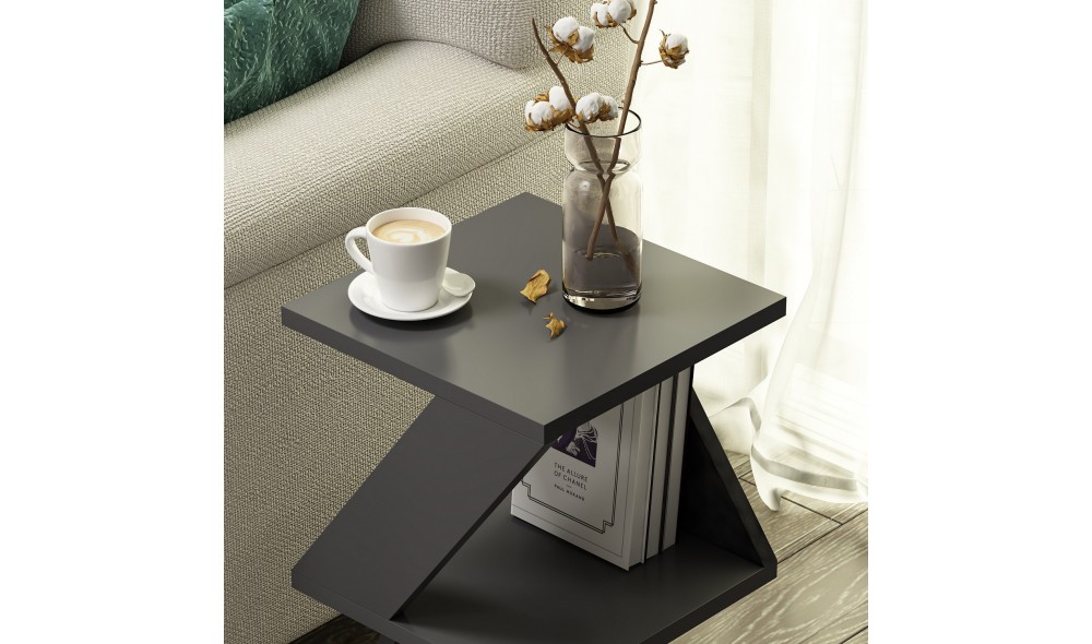 Masa laterala, Albeni, Antracit, 30 x 50 x 30 cm