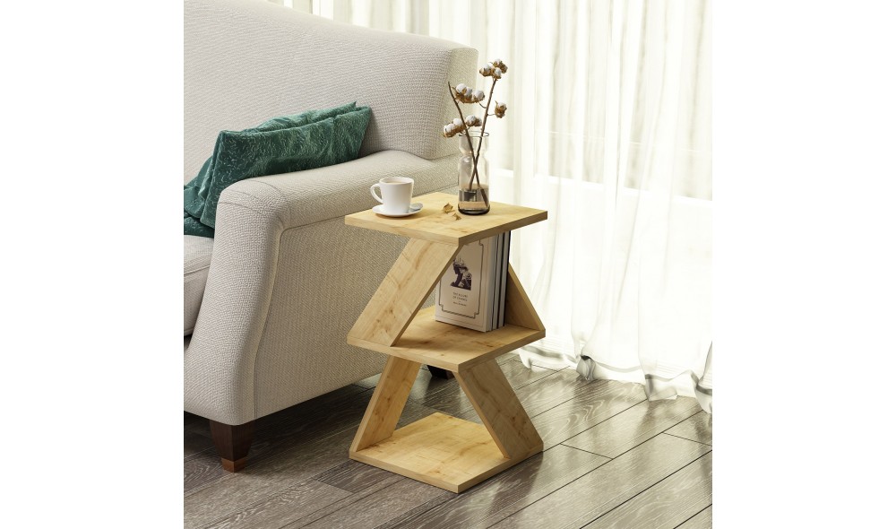 Masa laterala, Albeni, Stejar safir, 30 x 50 x 30 cm