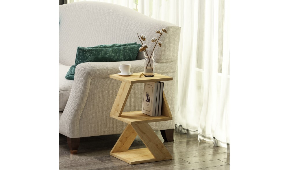 Masa laterala, Albeni, Stejar safir, 30 x 50 x 30 cm