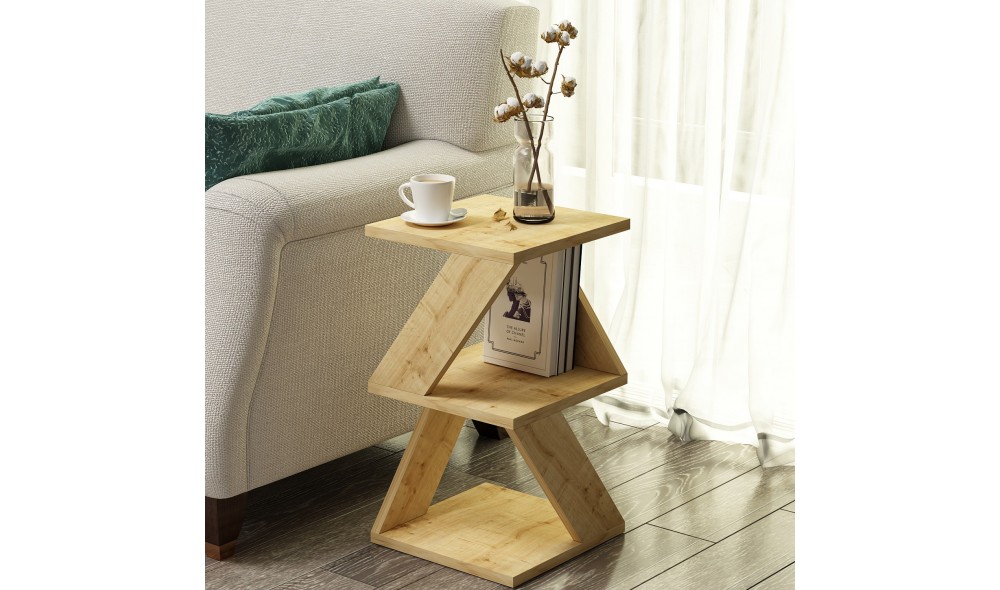 Masa laterala, Albeni, Stejar safir, 30 x 50 x 30 cm