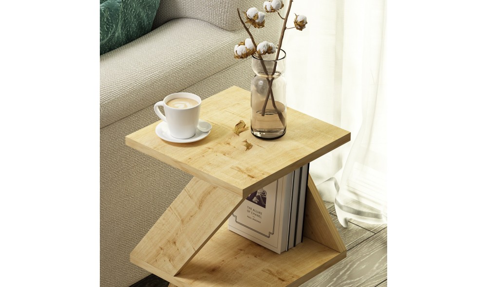 Masa laterala, Albeni, Stejar safir, 30 x 50 x 30 cm