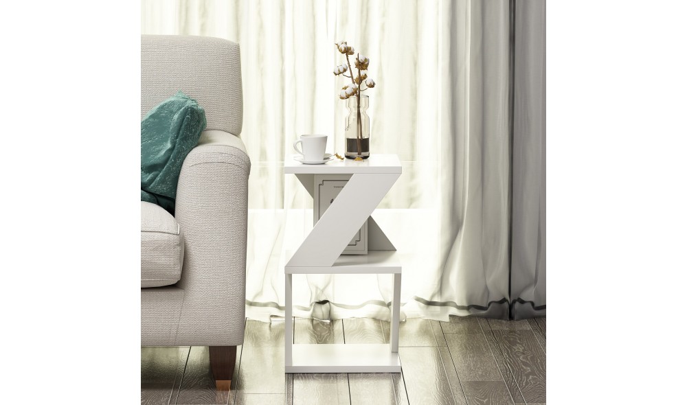 Masa laterala, Albeni, Alb, 30 x 50 x 30 cm