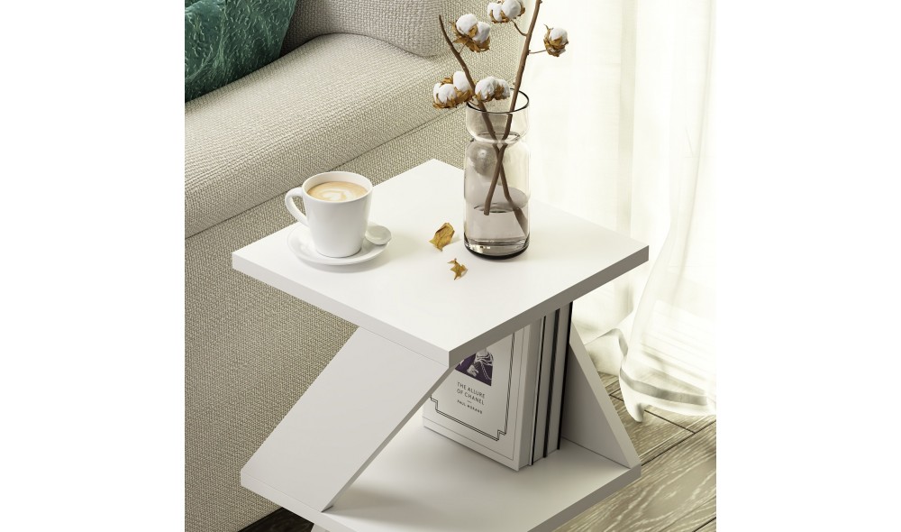 Masa laterala, Albeni, Alb, 30 x 50 x 30 cm