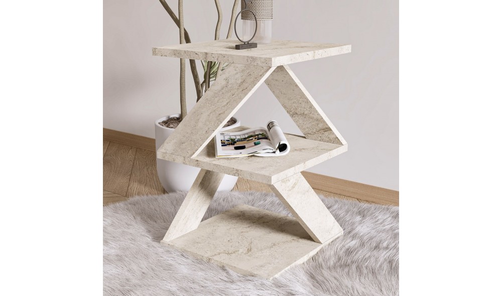 Masa laterala, Albeni, Travertin, 30 x 54 x 30 cm