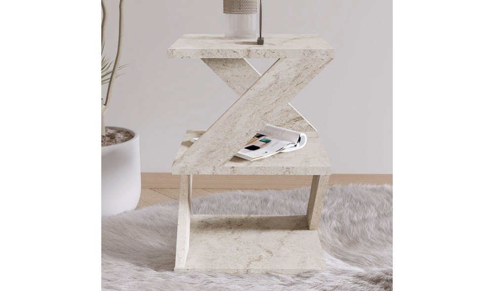 Masa laterala, Albeni, Travertin, 30 x 54 x 30 cm