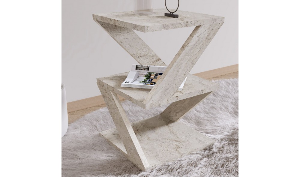 Masa laterala, Albeni, Travertin, 30 x 54 x 30 cm