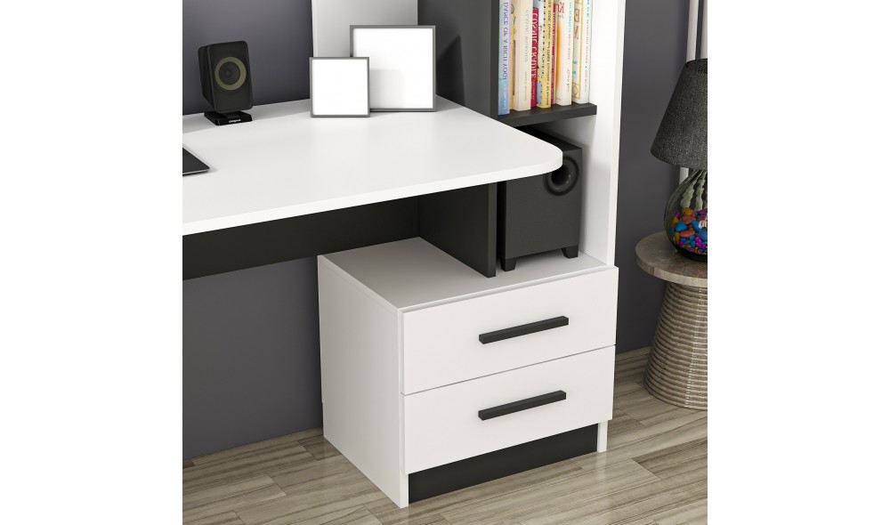 Birou de studiu, Alaska, AlbNegru, 120 x 74 x 60 cm